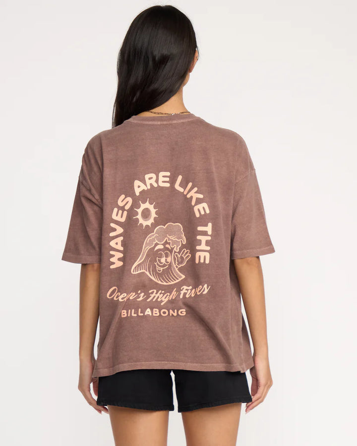 Billabong Women’s The Great Waves Tee - Espresso 1