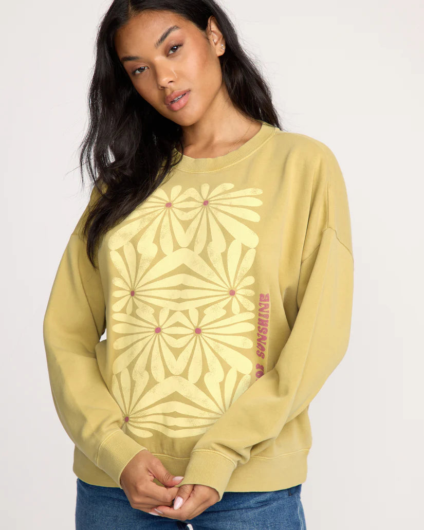 Billabong Women's Echo Crew Sweatshirt - Light Olive 4