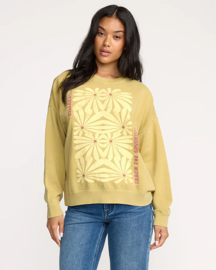 Billabong Women's Echo Crew Sweatshirt - Light Olive 1