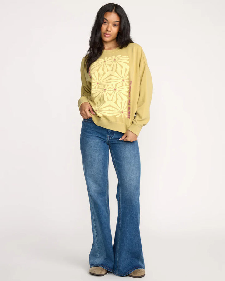 Billabong Women's Echo Crew Sweatshirt - Light Olive 5