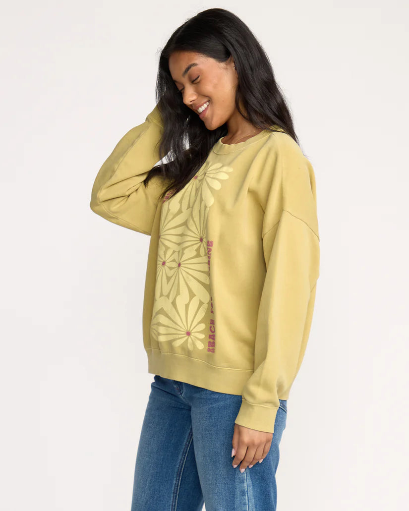 Billabong Women's Echo Crew Sweatshirt - Light Olive 3