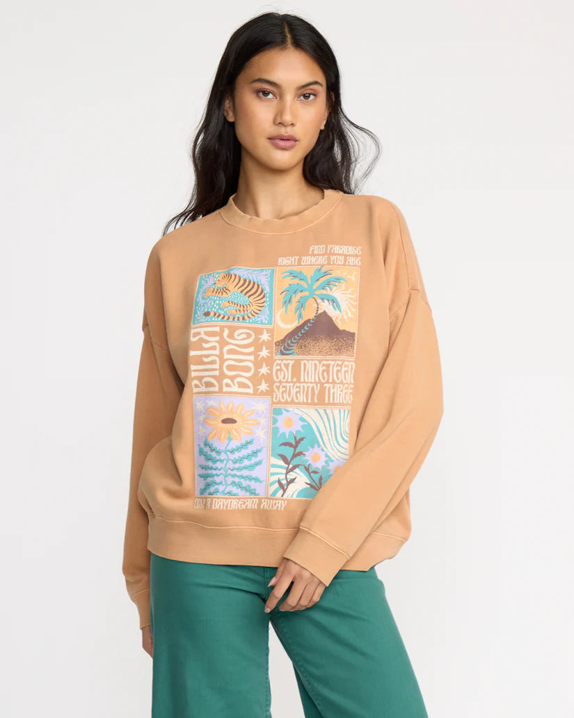 Billabong Women's Echo Crew Sweatshirt - Dusty Trails 