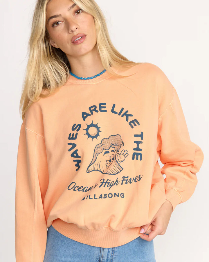 Billabong Women’s Time for Kendal Crew Sweatshirt - Sunstone 4