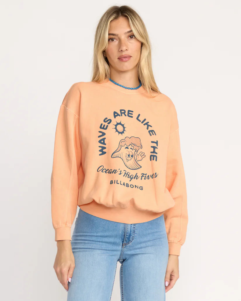 Billabong Women’s Time for Kendal Crew Sweatshirt - Sunstone 1