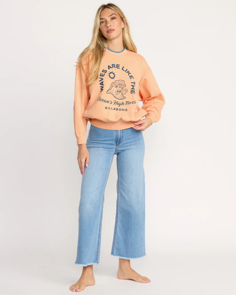 Billabong Women’s Time for Kendal Crew Sweatshirt - Sunstone 5