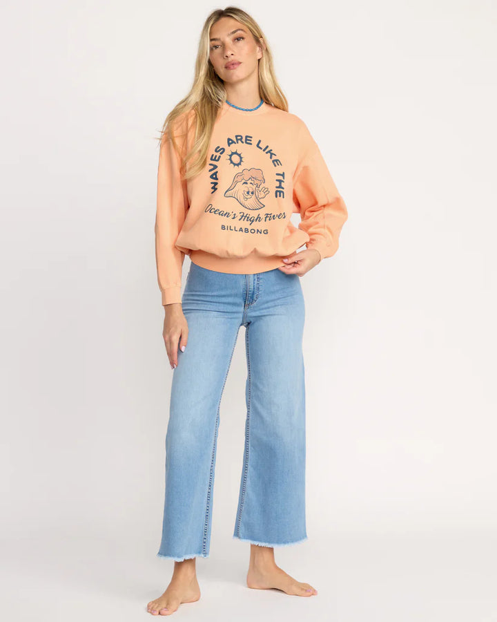 Billabong Women’s Time for Kendal Crew Sweatshirt - Sunstone 5