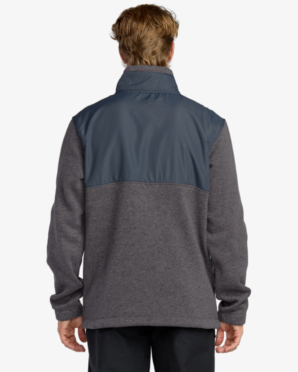 Billabong Men's Boundary Blocked Mock Fleece - Dusty Purple 1