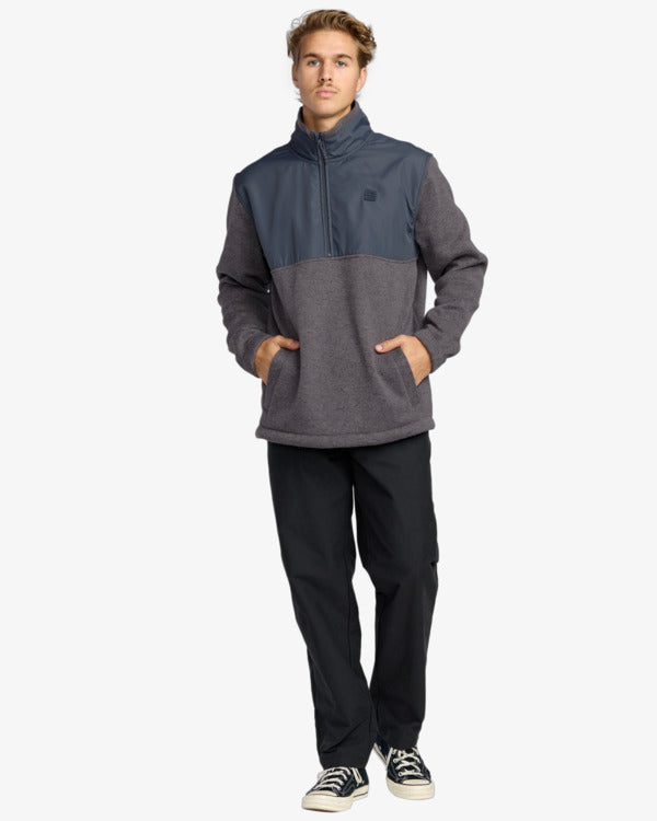 Billabong Men's Boundary Blocked Mock Fleece - Dusty Purple 3