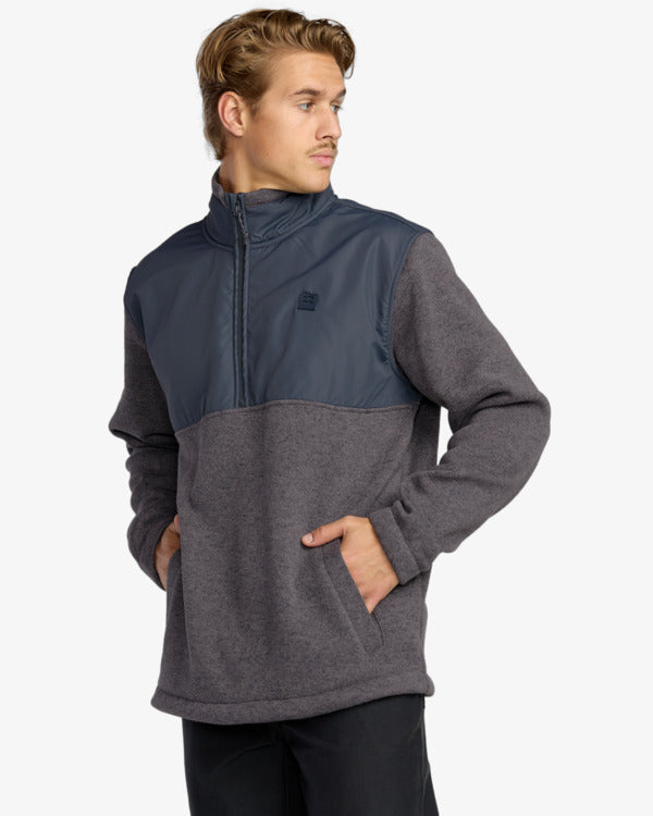 Billabong Men's Boundary Blocked Mock Fleece - Dusty Purple 2