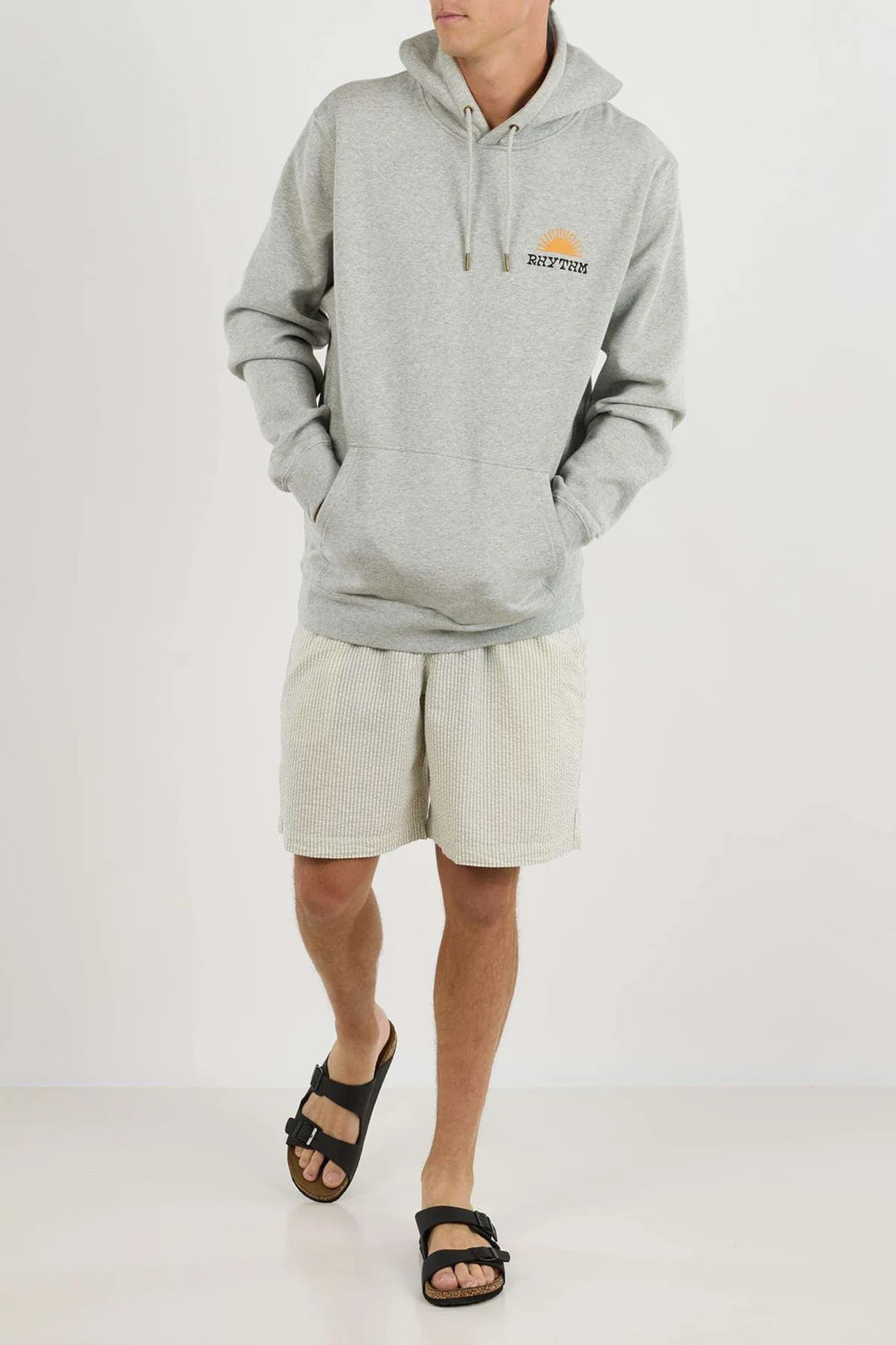 Rhythm Men’s Awake Fleece Hood - Grey Heather 3