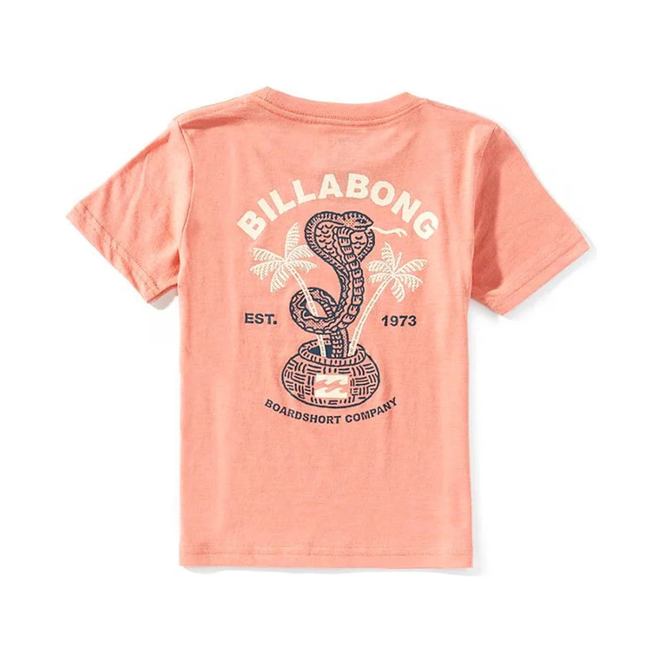 Billabong Boys 4-7 Cobra Graphic Tee - Salmon Heather 