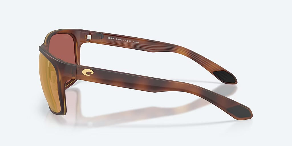 Costa Trades 580P Sunglasses - Matte Tortoise/Gold Mirror 580P 2