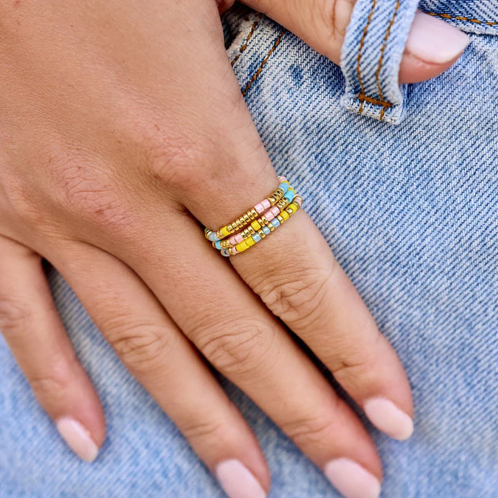 Pura Vida Mixed Seed Bead Stretch Ring 1