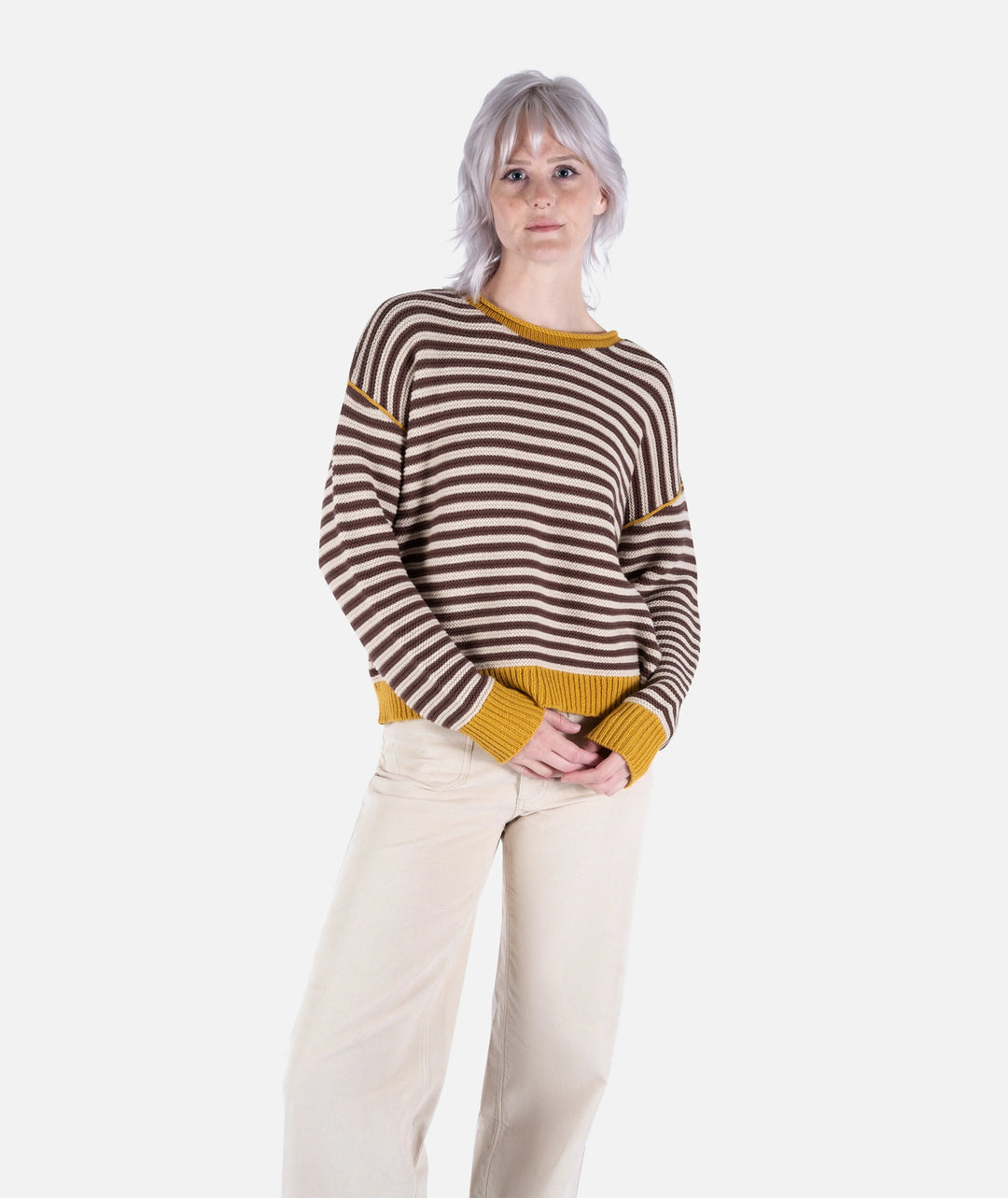 Jetty Women's Ella Striped Sweater - Tan