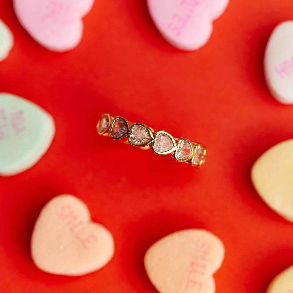 Stone Heart Ring Band