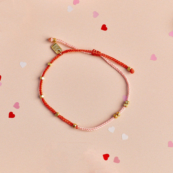 Pink & Red Two Tone Dainty Bracelet