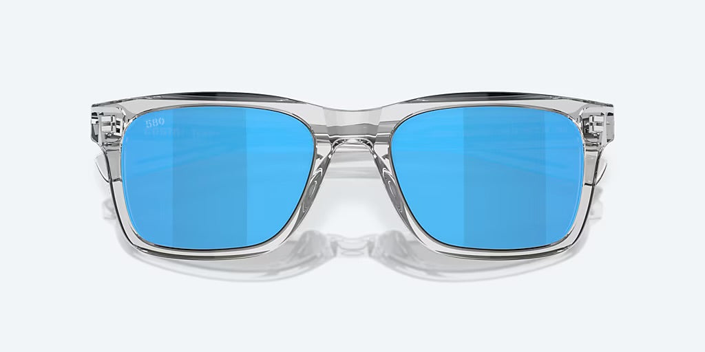 Costa Tybee 580G Sunglasses - Shiny Light Gray Crystal/Blue Mirror 580G 5