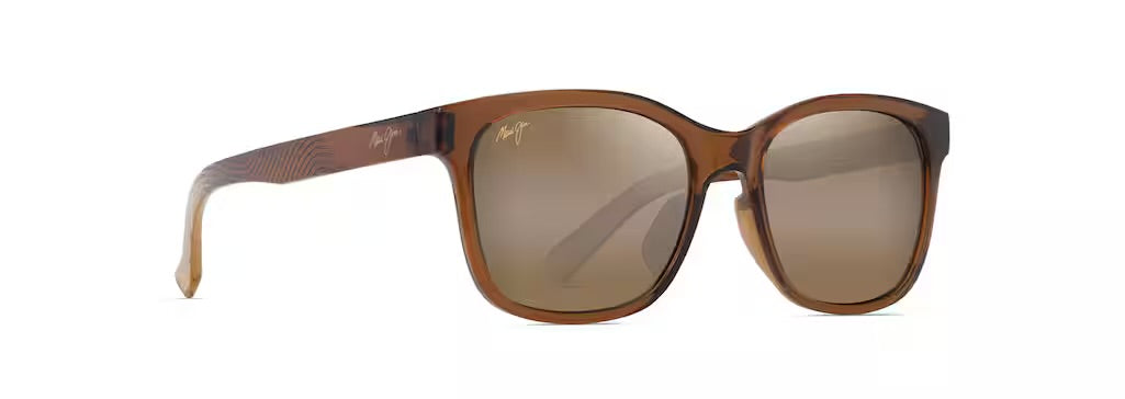 Maui Jim Owelo Polarized Sunglasses - Shiny Transparent Dark Brown/HCL Bronze 