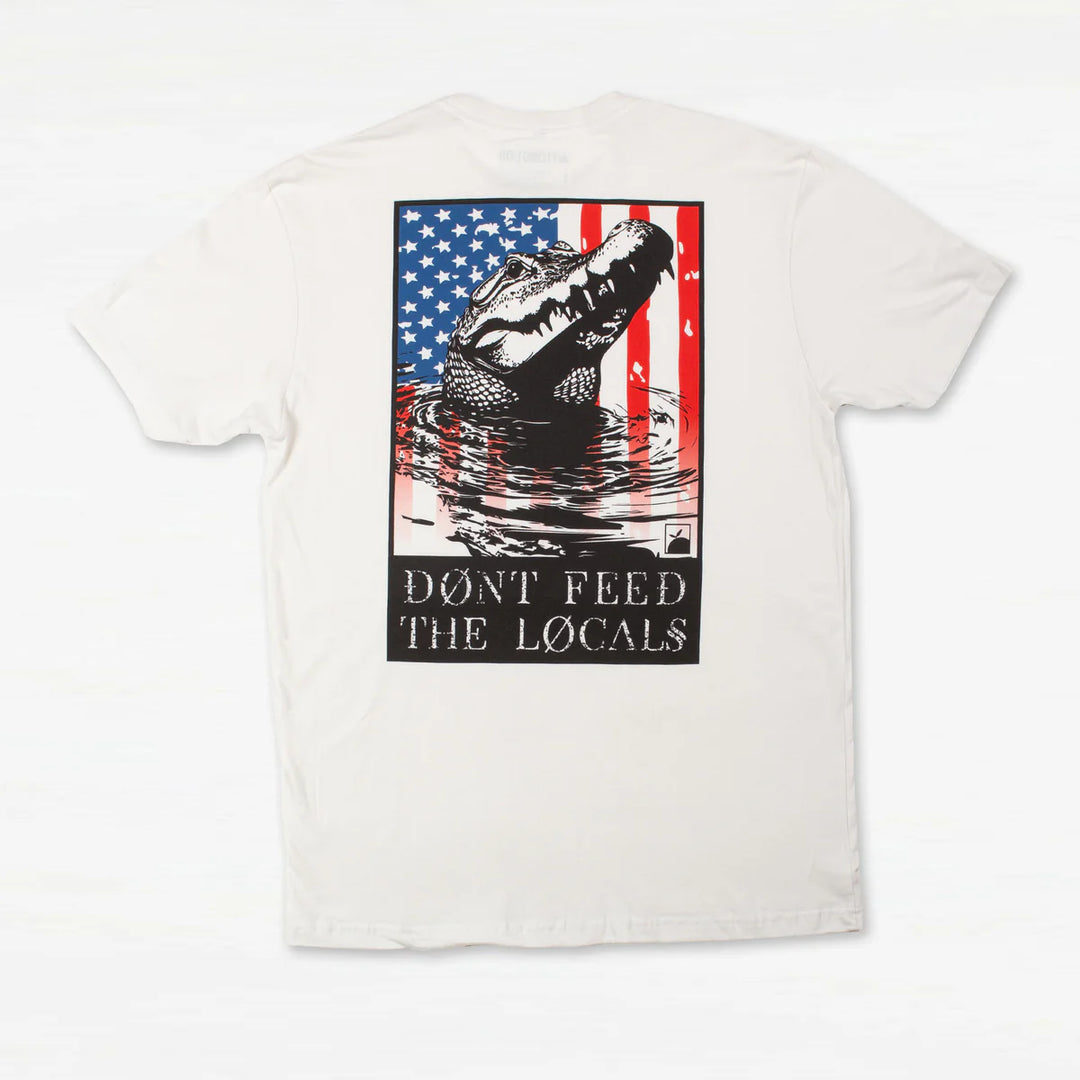 Flomotion Men’s Don’t Feed The Locals USA Tee - White 1