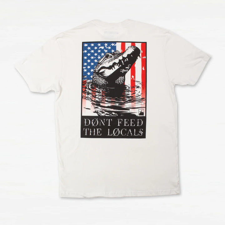 Flomotion Men’s Don’t Feed The Locals USA Tee - White 1