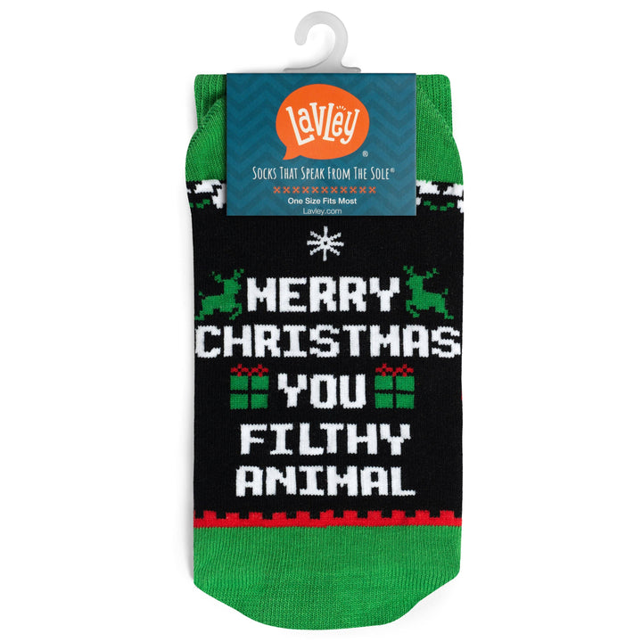 Lavley - Merry Christmas You Filthy Animal Socks