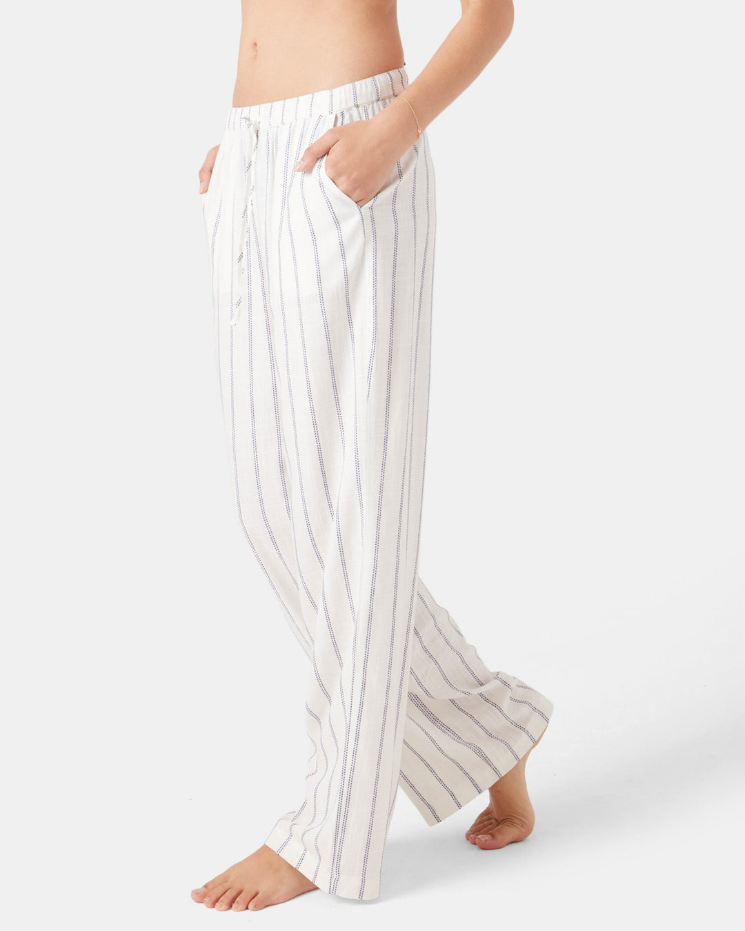Roxy After Surf Stripe Coverup Tulip Pant - Egret, alternate view