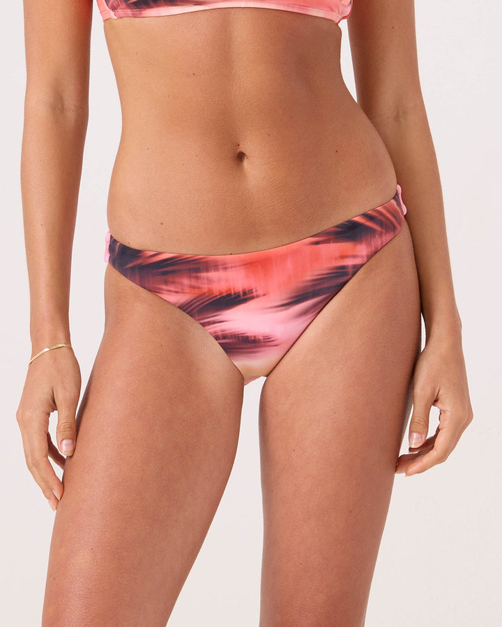 Roxy Palm Before The Storm Hipster Moderate Bikini Bottom - Black Coral, front view