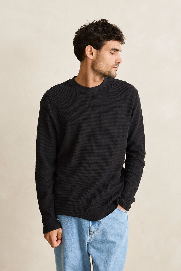 Rhythm Men’s Classic Waffle Knit - Vintage Black 1