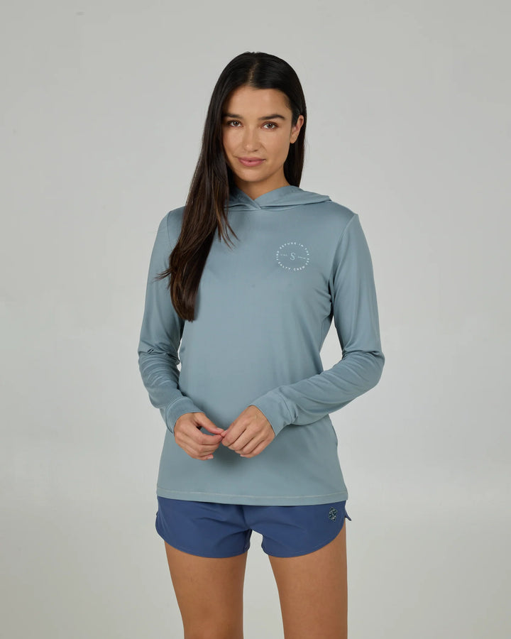 Salty Crew Women’s Fireworks Sunshirt Hoodie - Stormy Gray