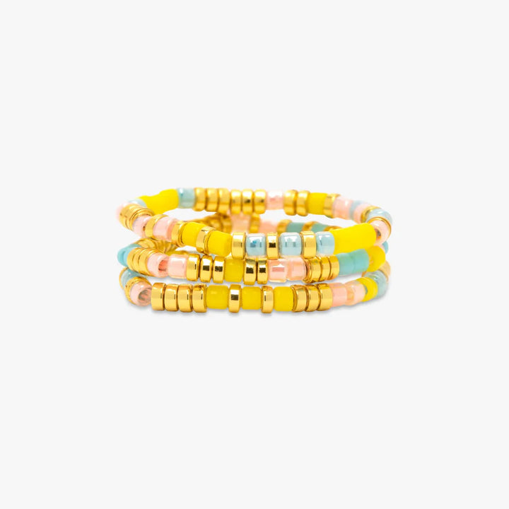Pura Vida Mixed Seed Bead Stretch Ring