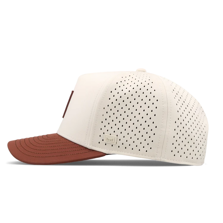 Melin Hydro Odysea Stacked Performance Hat - Moonbeam/Red Ocre 2