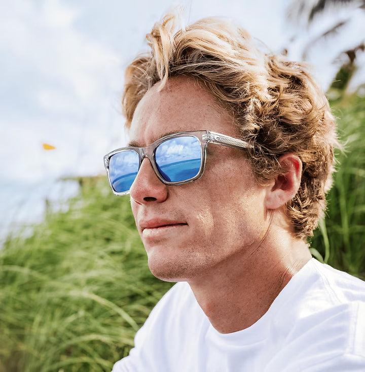 Costa Tybee 580G Sunglasses - Shiny Light Gray Crystal/Blue Mirror 580G 2