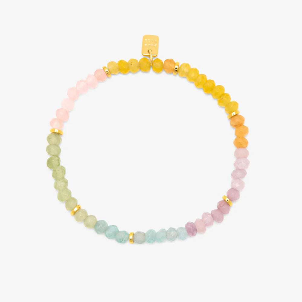 Pura Vidas Ombre Rainbow Bead Stretch Bracelet