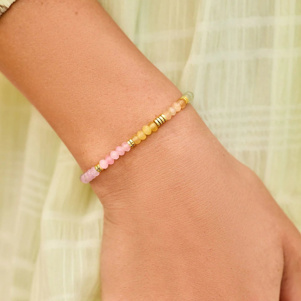 Pura Vidas Ombre Rainbow Bead Stretch Bracelet