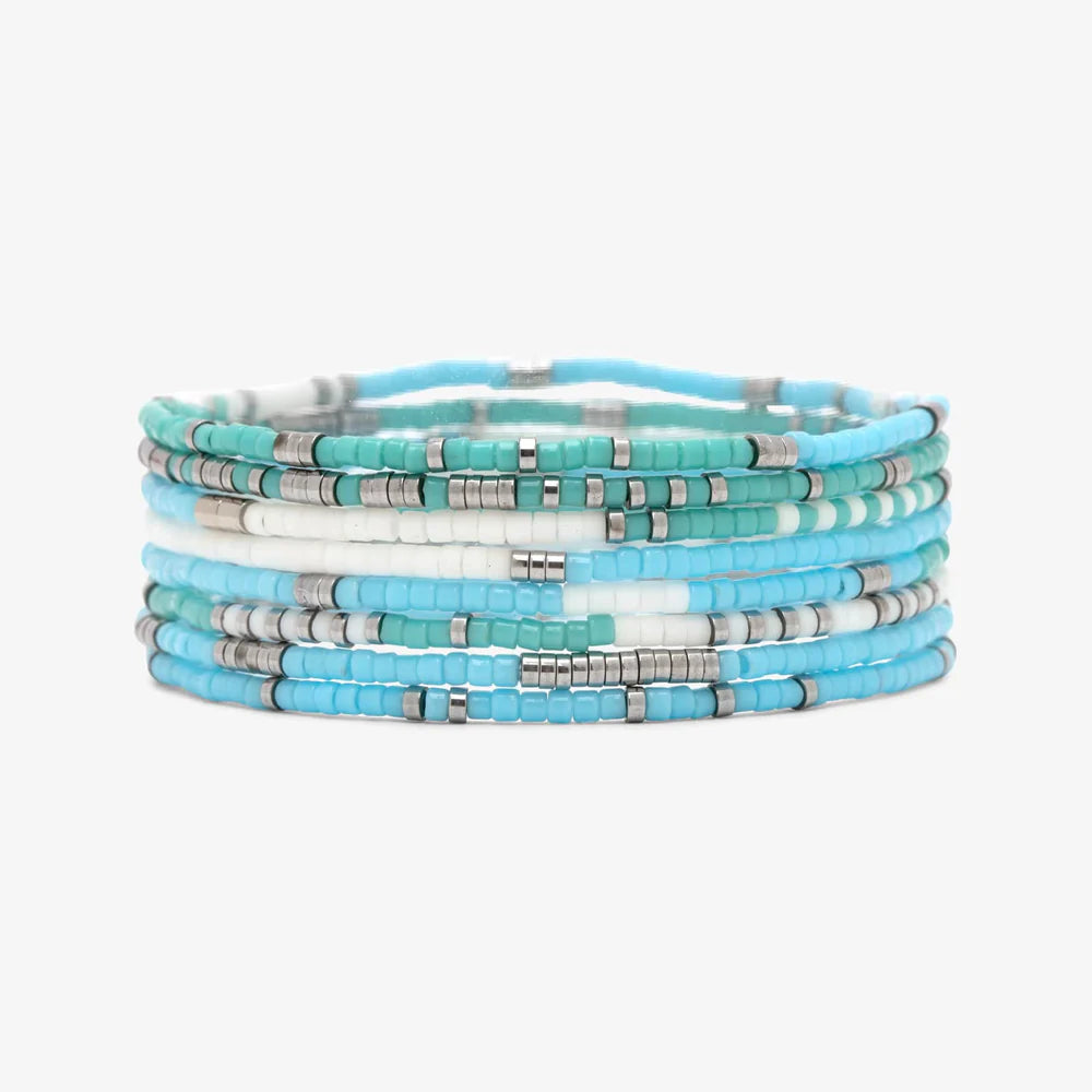 Seafoam Dream Stretch Bracelet Set of 8 | SoHa Surf Shop