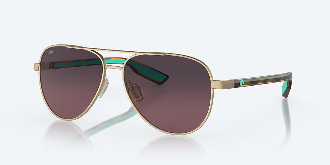 Costa Peli 580G Sunglasses - Brushed Gold/Rose Gradient 