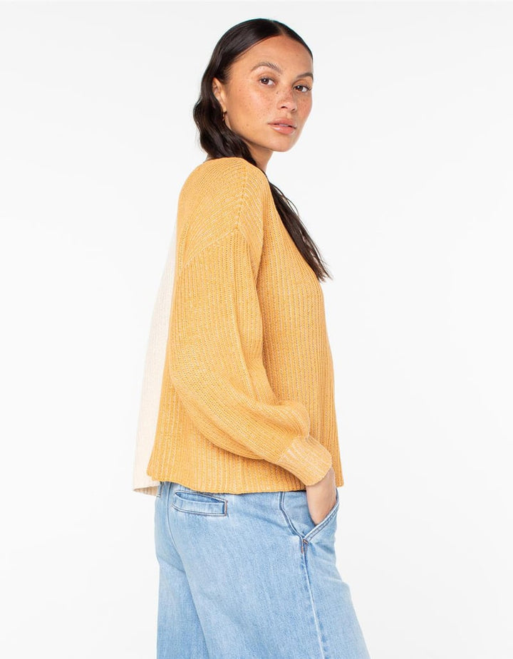 Roxy Women’s Sandbar Hop Sweater - Honey Yellow 1