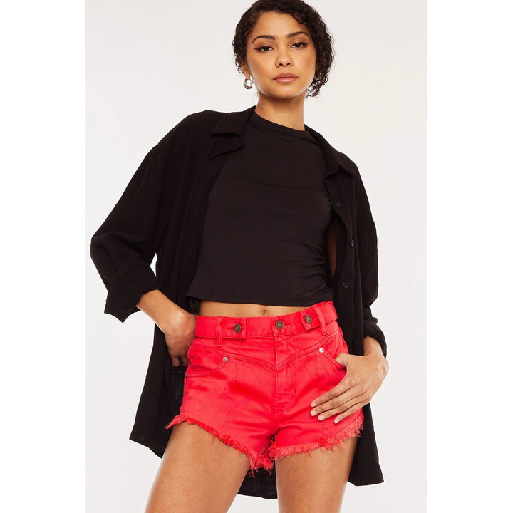 Kancan Women’s High Rise Red Shorts FINAL SALE