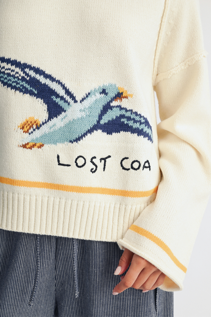 AEMI + CO - Coastal Seagull Graphic Sweater