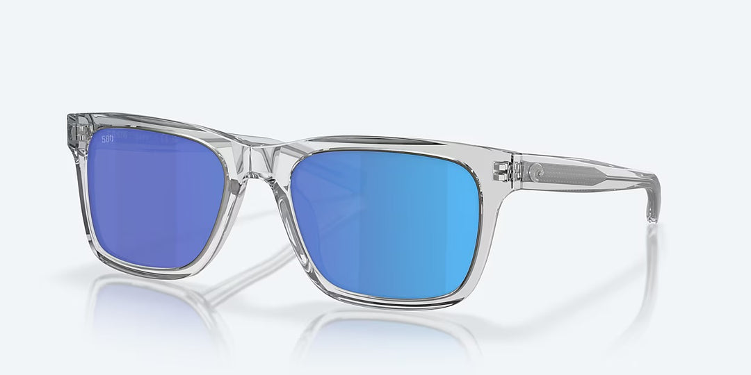 Costa Tybee 580G Sunglasses - Shiny Light Gray Crystal/Blue Mirror 580G 