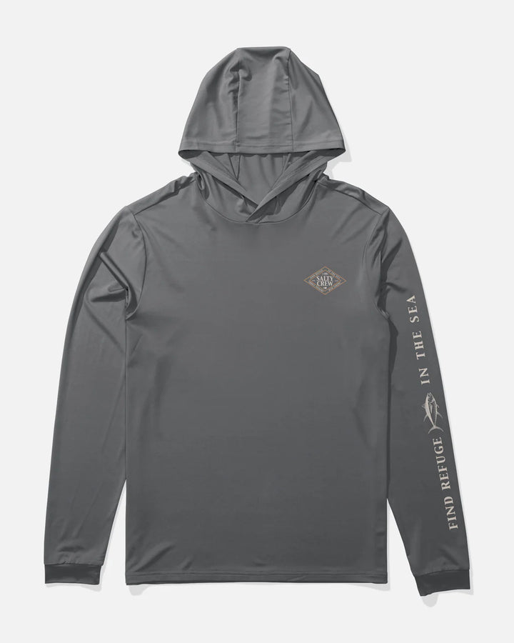 Salty Crew Men’s Iconic Hood Sunshirt - Charcoal