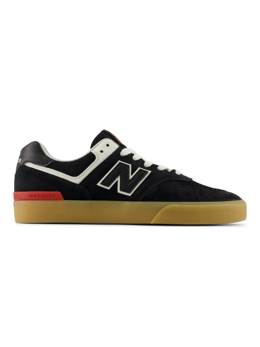 New Balance Men's 574 Vulc Skate Shoe - Black/White/Gum 