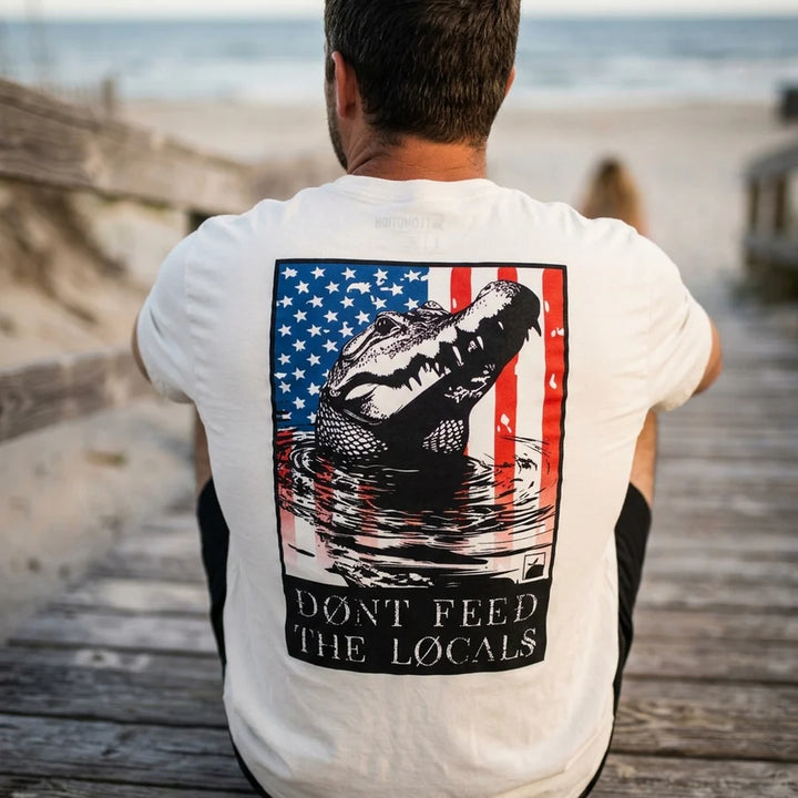 Flomotion Men’s Don’t Feed The Locals USA Tee - White 