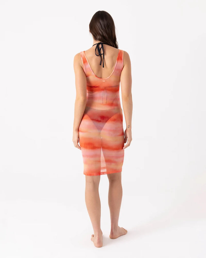 Roxy Palm Before the Storm Mesh Cover Up Dress - Black Coral 3