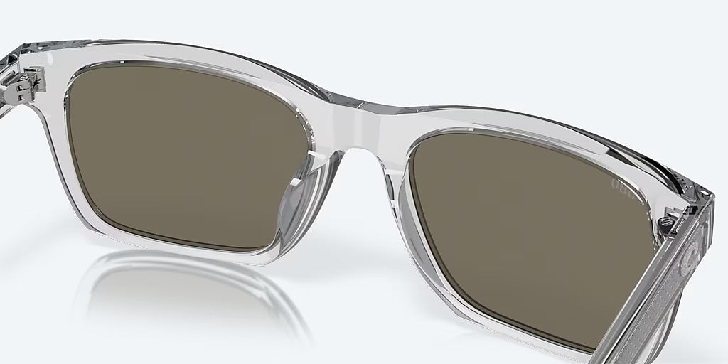 Costa Tybee 580G Sunglasses - Shiny Light Gray Crystal/Blue Mirror 580G 7