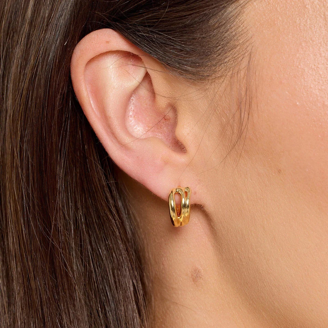 Pura Vida Palma Huggies Earring - Gold 1
