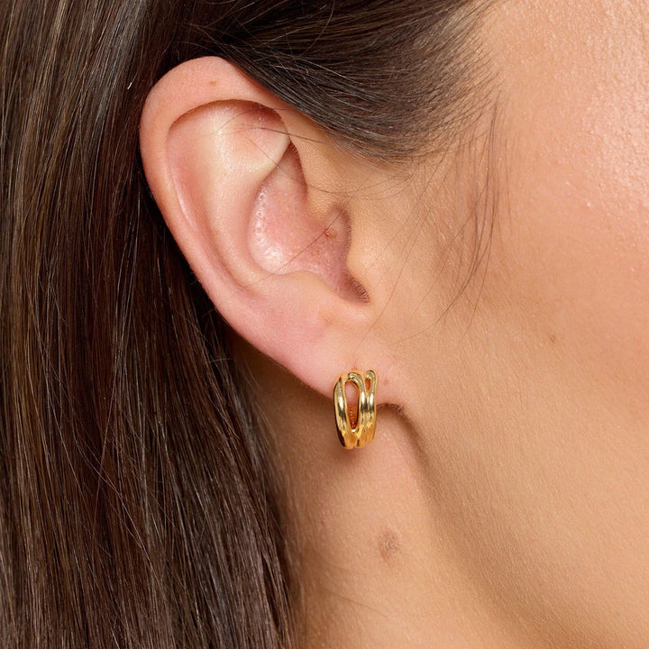Pura Vida Palma Huggies Earring - Gold 1