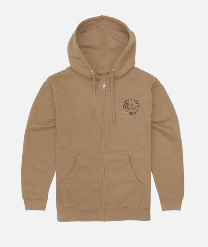 Jetty Men’s Emblem Zip Hoodie - Sand 1