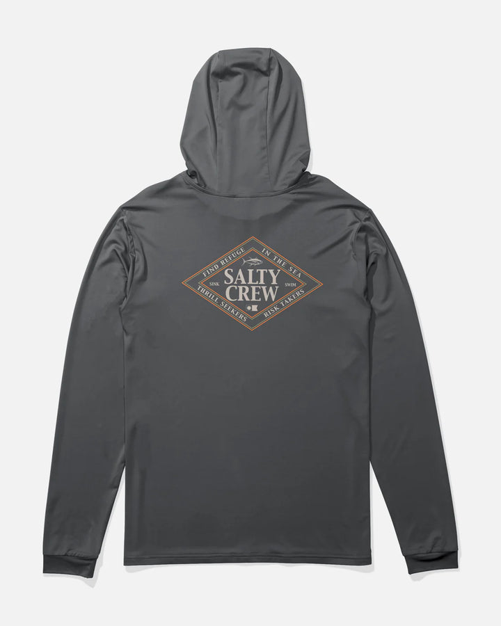 Salty Crew Men’s Iconic Hood Sunshirt - Charcoal 1