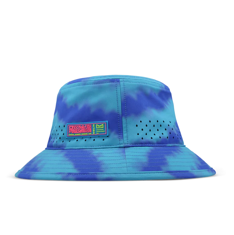 Melin Caddy Neon Tie Dye Hydro Bucket Hat - Electric Blue 2